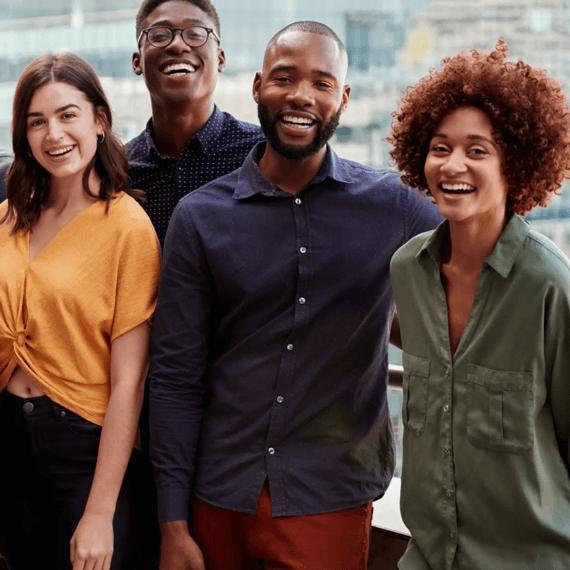 A group of people standing next to each other