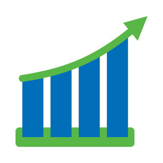 Upward trending bar graph